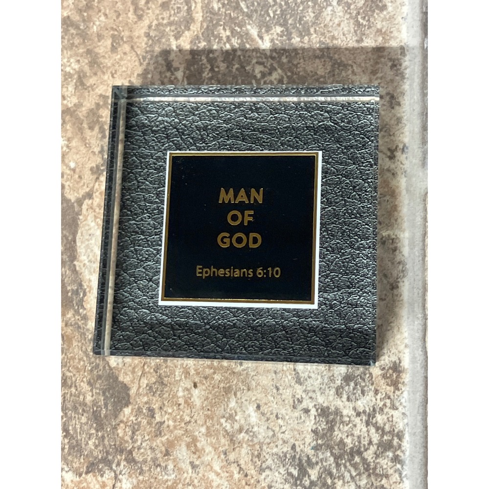 Heartfelt Man of God Ephesians 6‎ 10 Crystal Keepsake Verse Block